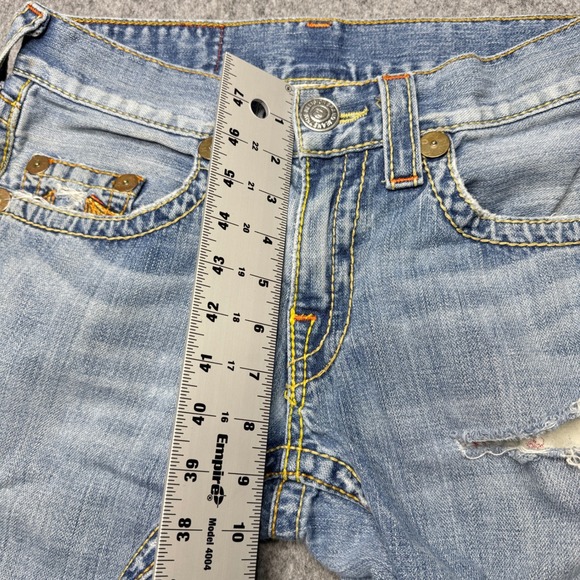 True‎ Religion Jeans Bobby Big T 31x33 Distressed Rips USA Made Denim Bootcut - Picture 14 of 15